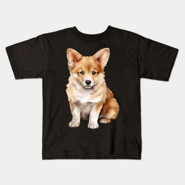 Puppy Icelandic Sheepdog Kids T-Shirt by DavidBriotArt